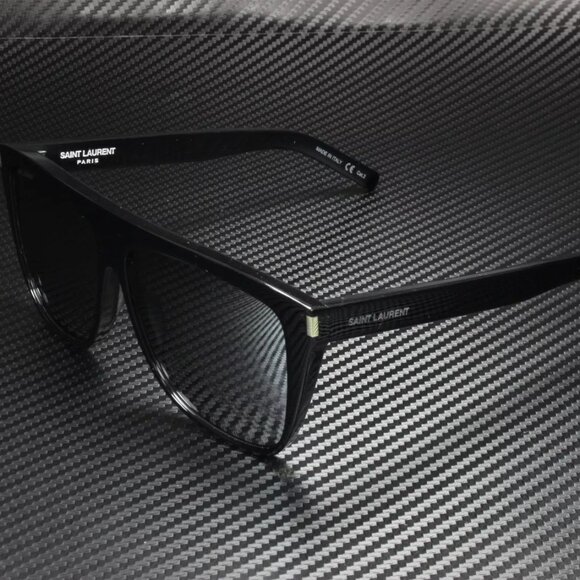 NEW Saint Laurent Black Rectangular Unisex Sunglasses - Picture 1 of 5